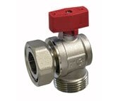 Hoofdkraan voor warmgeperste verdeler 3/4" Rood