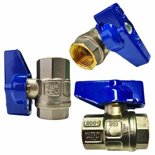 Bolkraan 1/2" F/F blauwe hendel