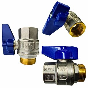 Bolkraan 3/4" M/F blauwe hendel