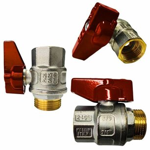 Bolkraan 1" M/F rode hendel