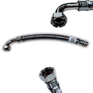 Flexibel met bocht 3/4" M/F 60cm DN19