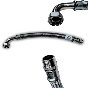 Flexibel met bocht 3/4" M/F 50cm DN19